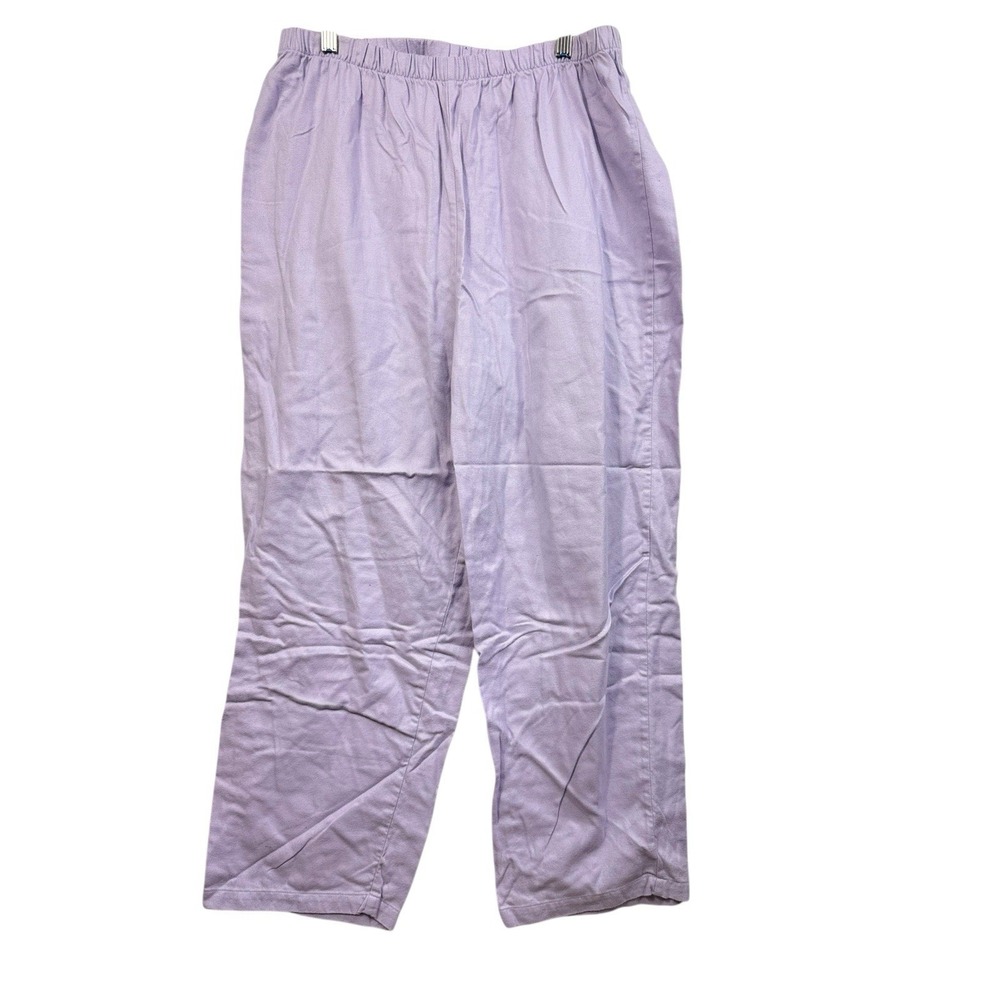 Women's Petite L LL Bean Nwot Purple Flannel 100% Cotton Pajamas Pjs - Picture 6 of 9